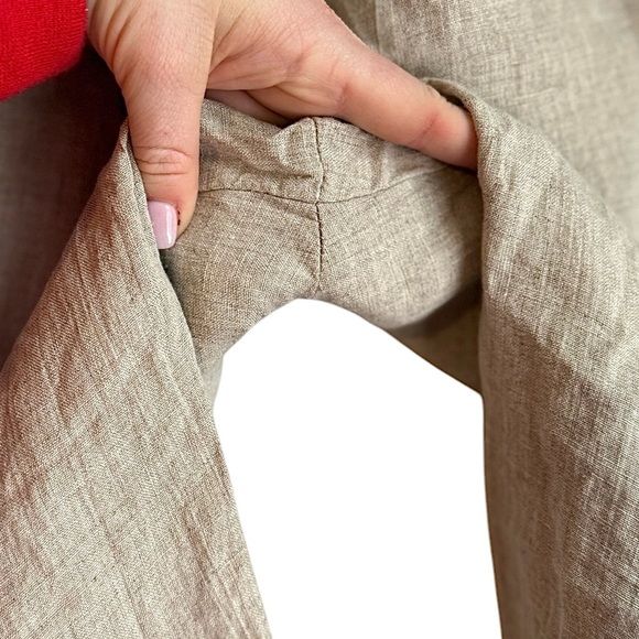 Flax Relaxed Fit Beige High Waisted 100% Linen 26” Pants Size Small NWOT - Picture 6 of 11